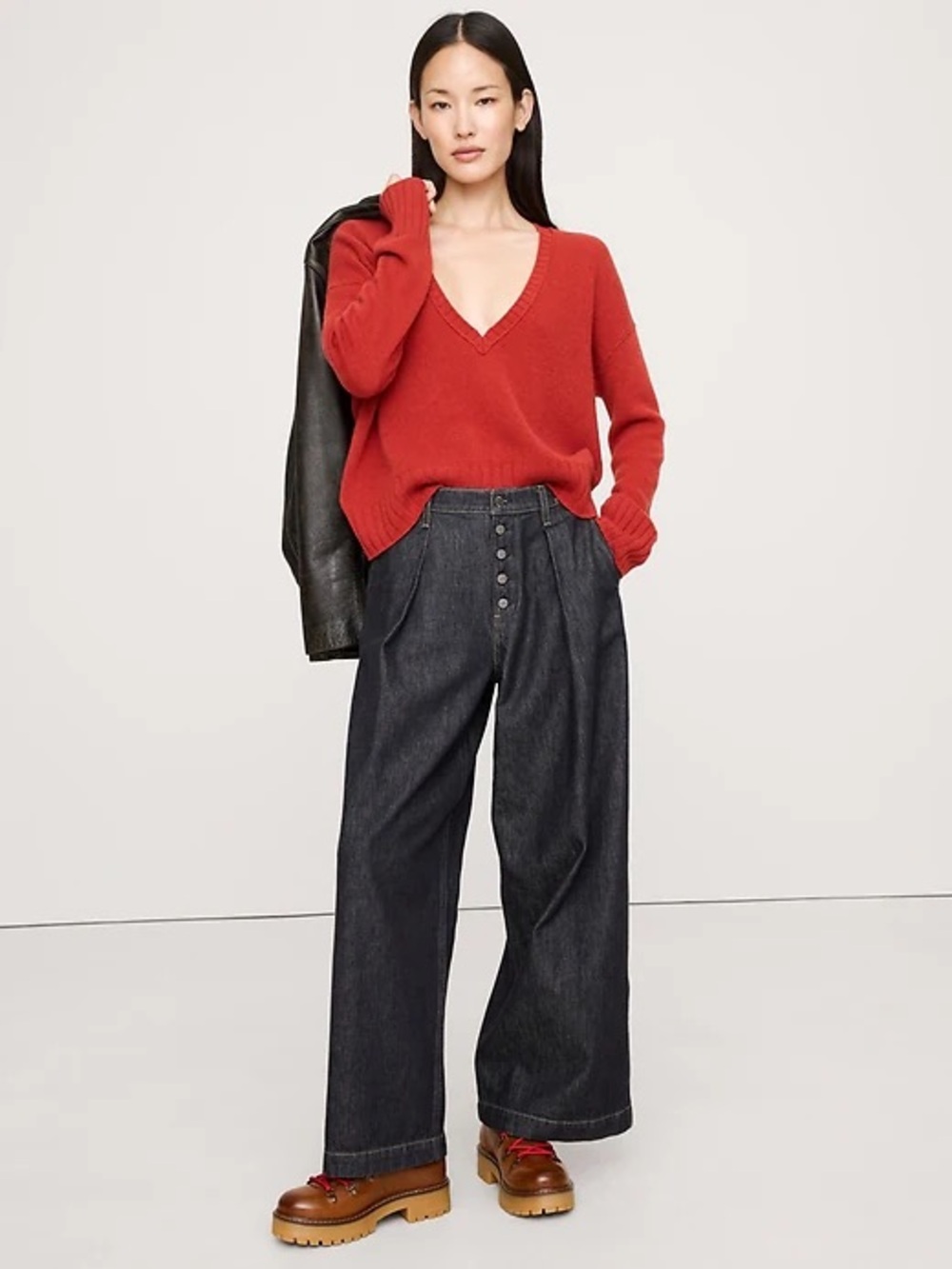 Banana Republic Merino Wool Red Sweater